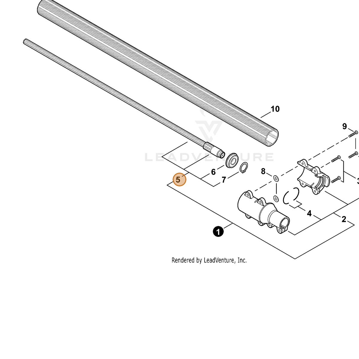 ECHO part C504000372 — IPL diagram snippet (6x zoom, amber highlight)