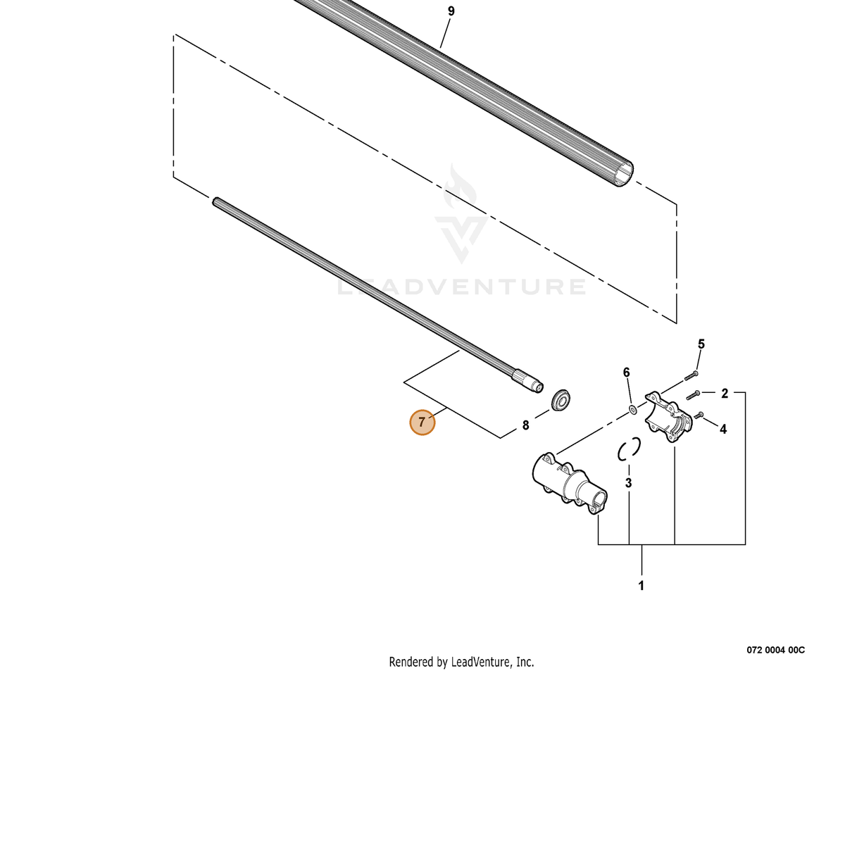ECHO part C504000392 — IPL diagram snippet (6x zoom, amber highlight)