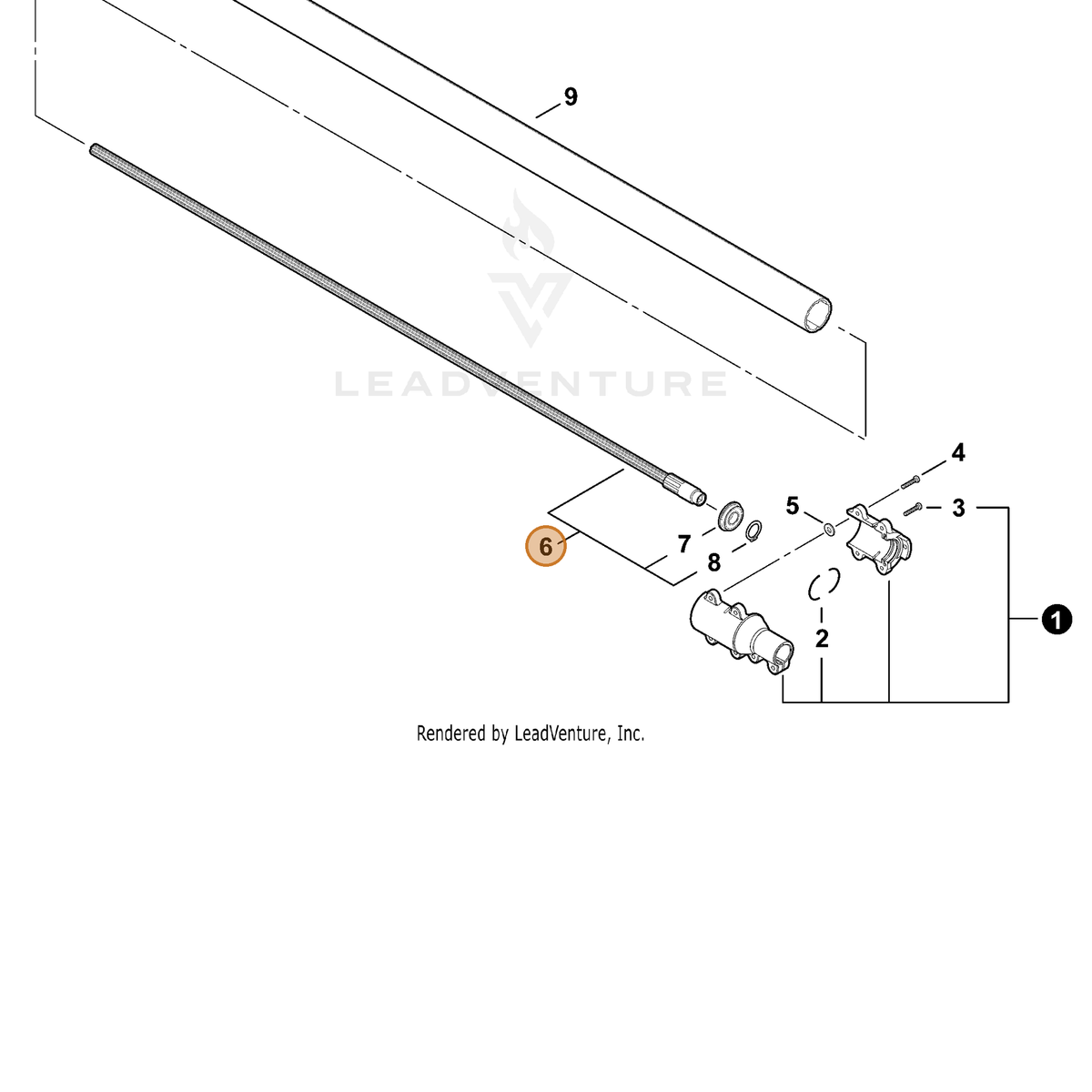 ECHO part C504000451 — IPL diagram snippet (6x zoom, amber highlight)