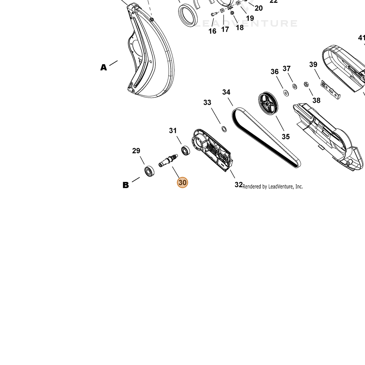 ECHO part C504001260 — IPL diagram snippet (6x zoom, amber highlight)