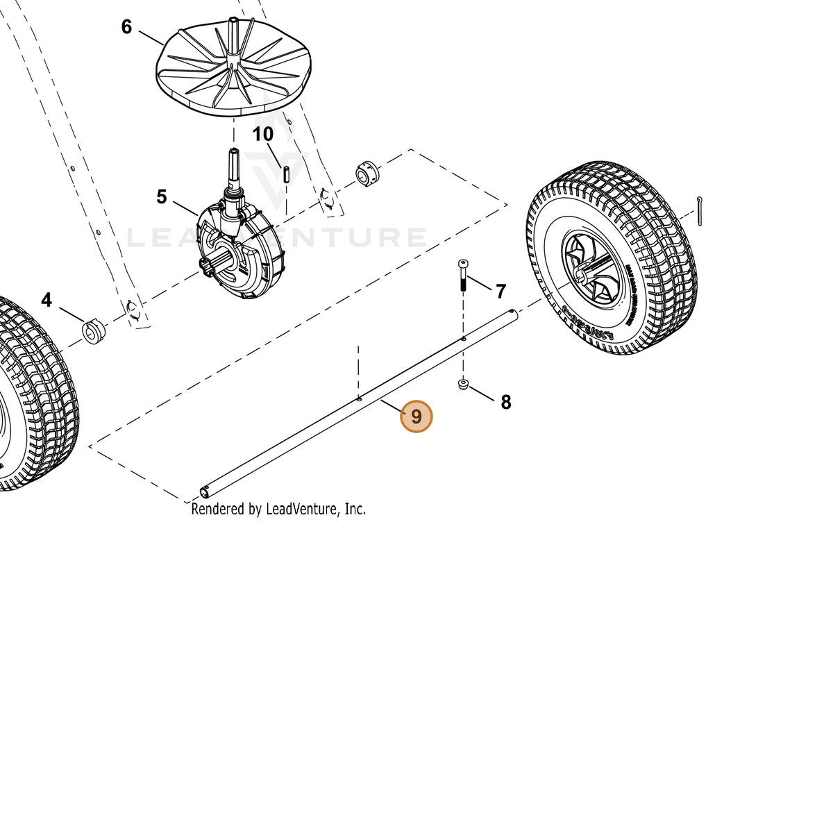ECHO part C504001380 — IPL diagram snippet (6x zoom, amber highlight)