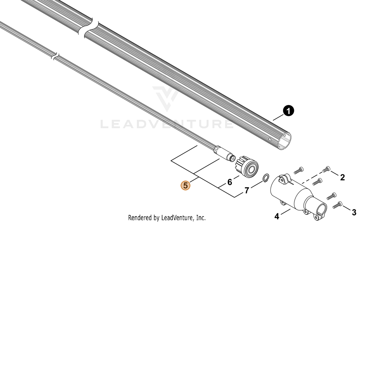 ECHO part C504001550 — IPL diagram snippet (6x zoom, amber highlight)