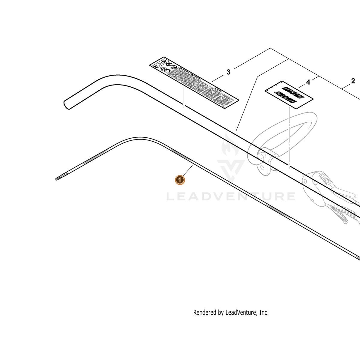 ECHO part C506000090 — IPL diagram snippet (6x zoom, amber highlight)