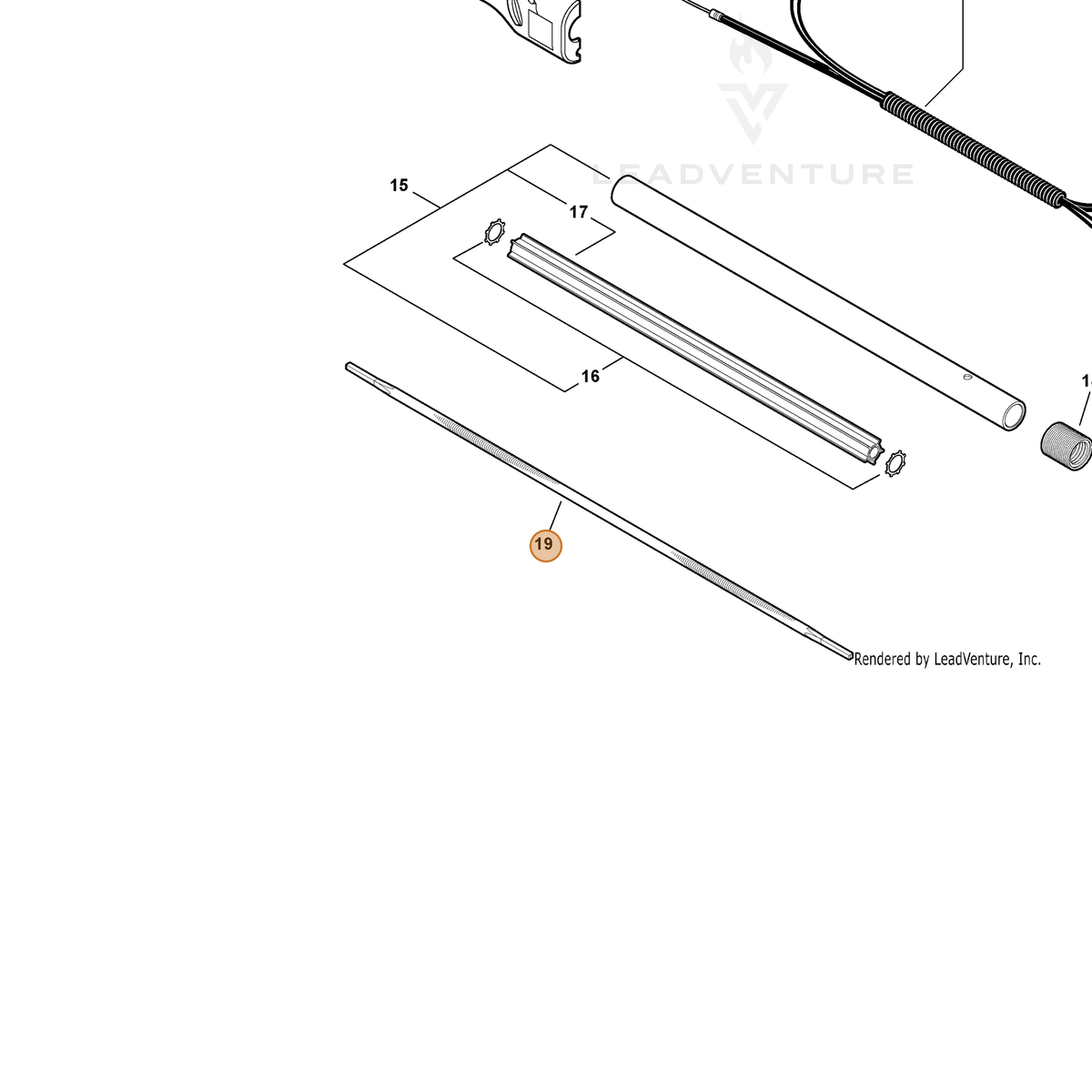ECHO part C506000100 — IPL diagram snippet (6x zoom, amber highlight)