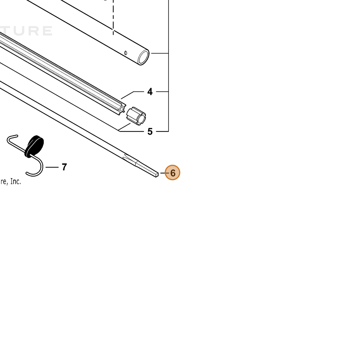 ECHO part C506000110 — IPL diagram snippet (6x zoom, amber highlight)