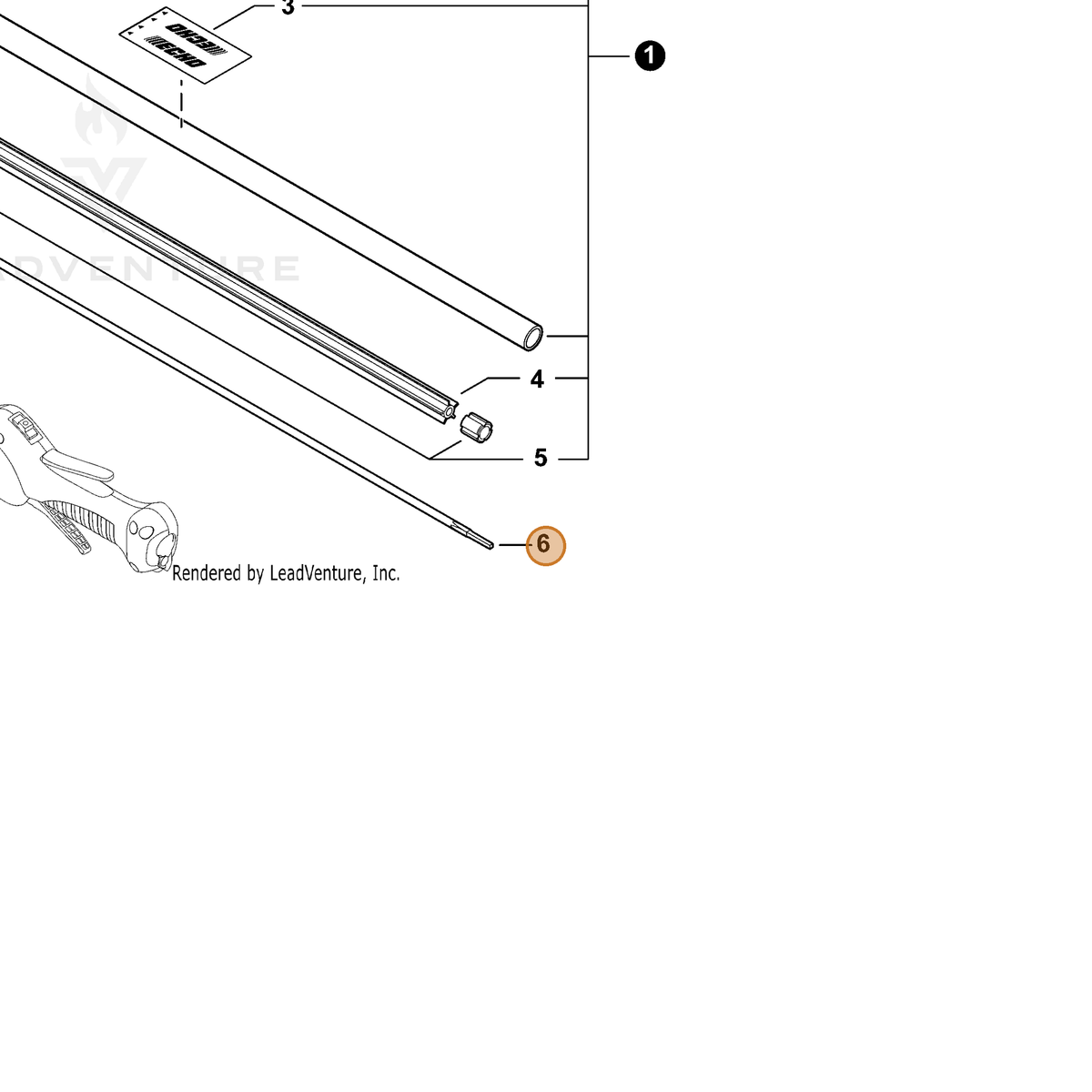 ECHO part C506000630 — IPL diagram snippet (6x zoom, amber highlight)