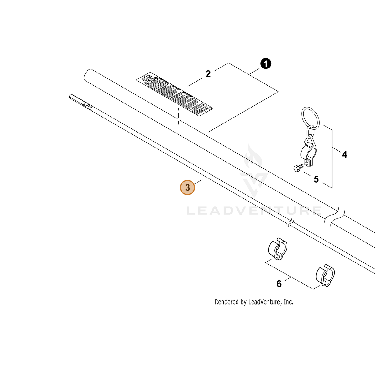 ECHO part C506000660 — IPL diagram snippet (6x zoom, amber highlight)