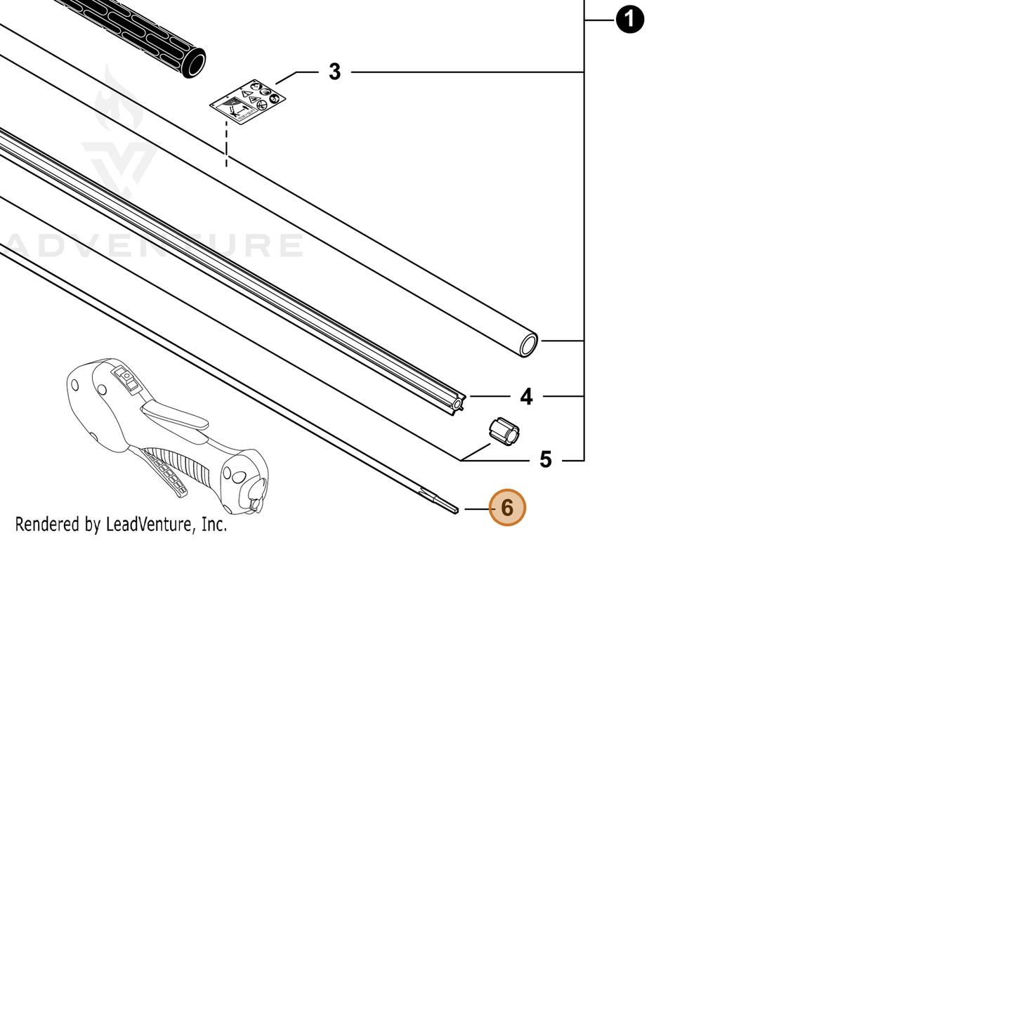 ECHO part C506000720 — IPL diagram snippet (6x zoom, amber highlight)