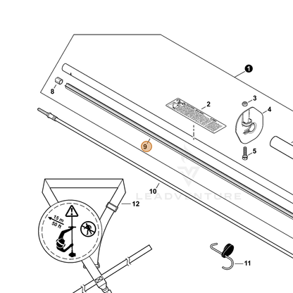 ECHO part C507000100 — IPL diagram snippet (6x zoom, amber highlight)