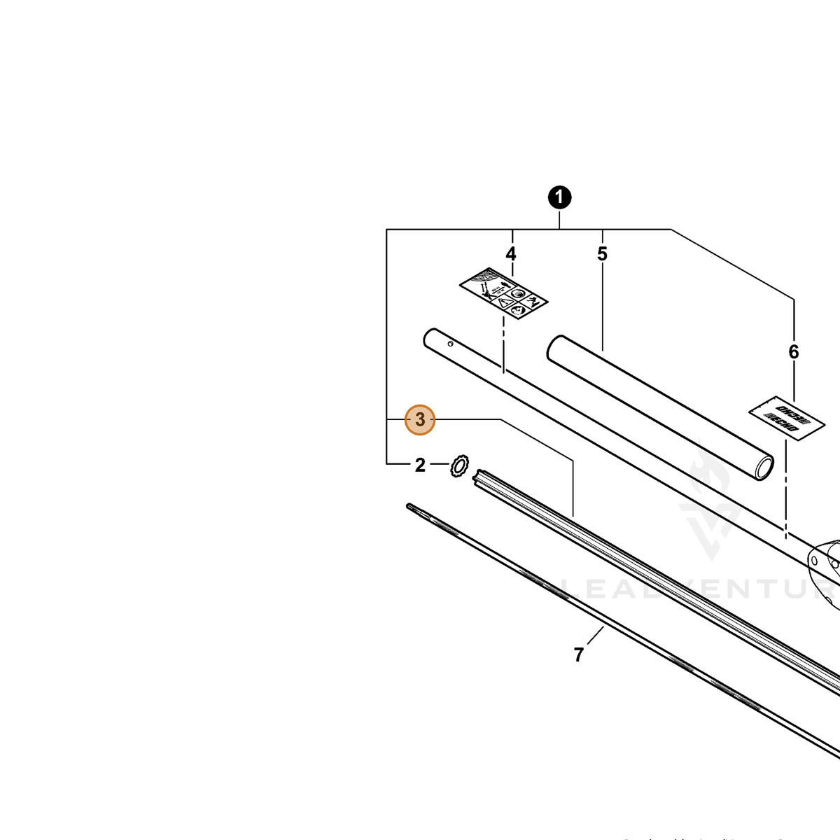 ECHO part C507000330 — IPL diagram snippet (6x zoom, amber highlight)