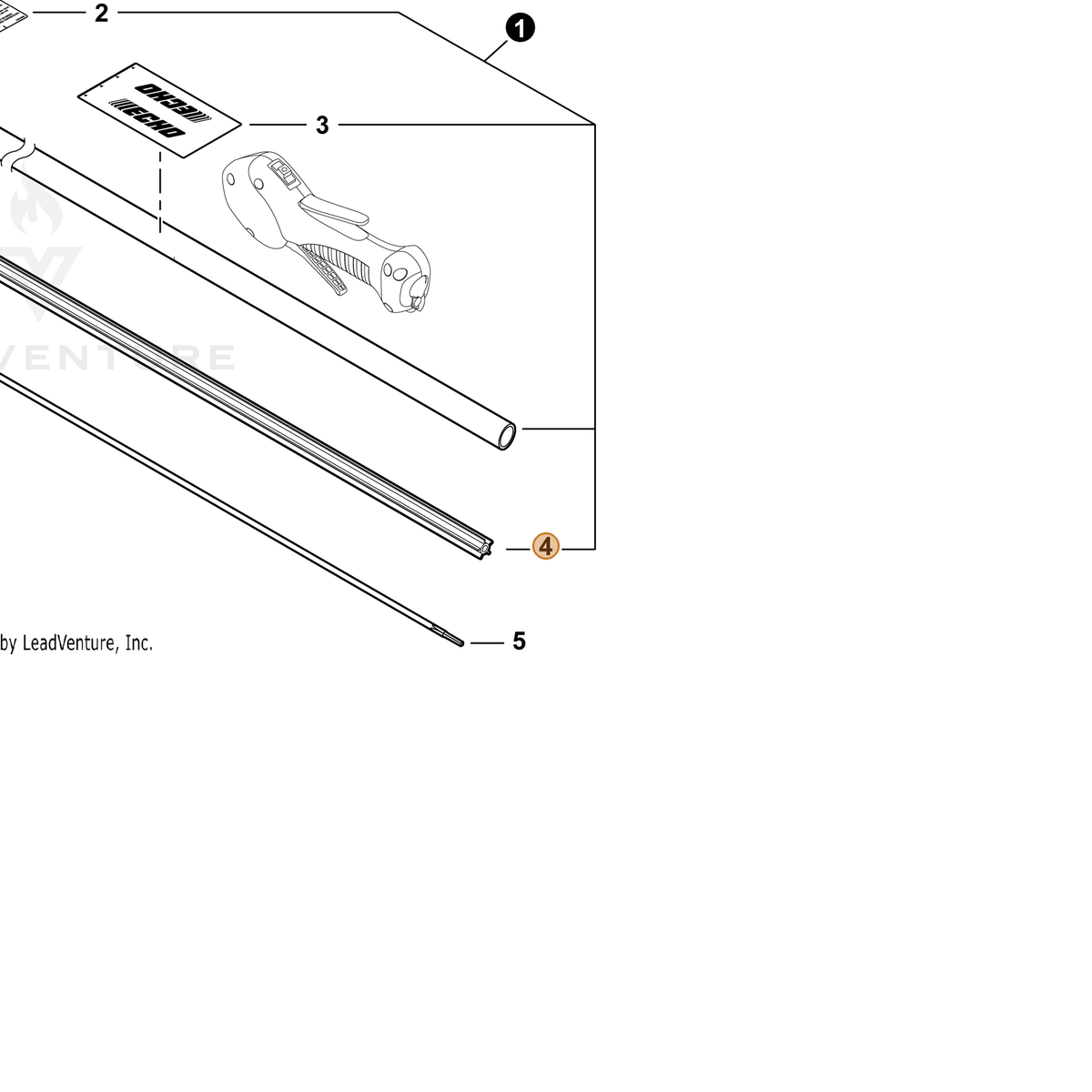 ECHO part C507000370 — IPL diagram snippet (6x zoom, amber highlight)