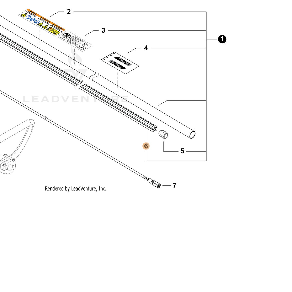 ECHO part C507000410 — IPL diagram snippet (6x zoom, amber highlight)