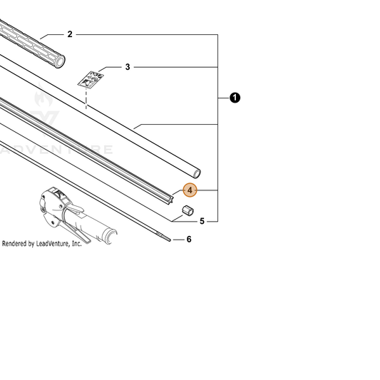 Echo part C507000460 — IPL diagram snippet (6x zoom, amber highlight)
