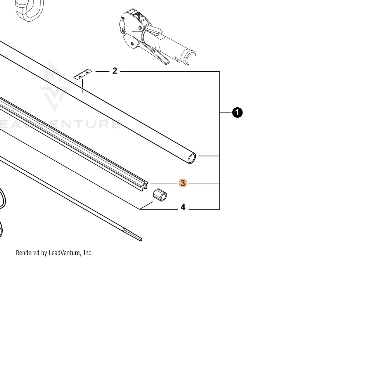 Echo part C507000480 — IPL diagram snippet (6x zoom, amber highlight)