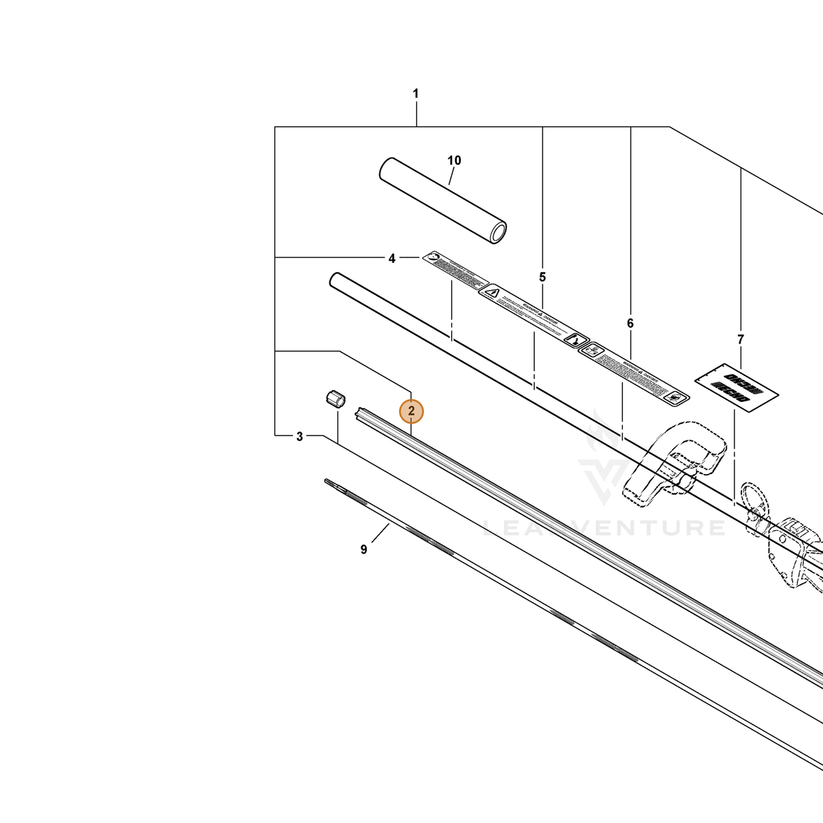 Echo part C507000530 — IPL diagram snippet (6x zoom, amber highlight)