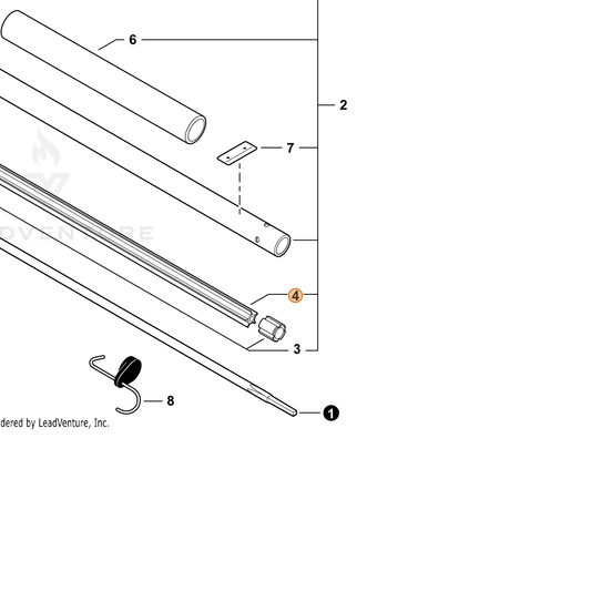 Echo part C507000540 — IPL diagram snippet (6x zoom, amber highlight)