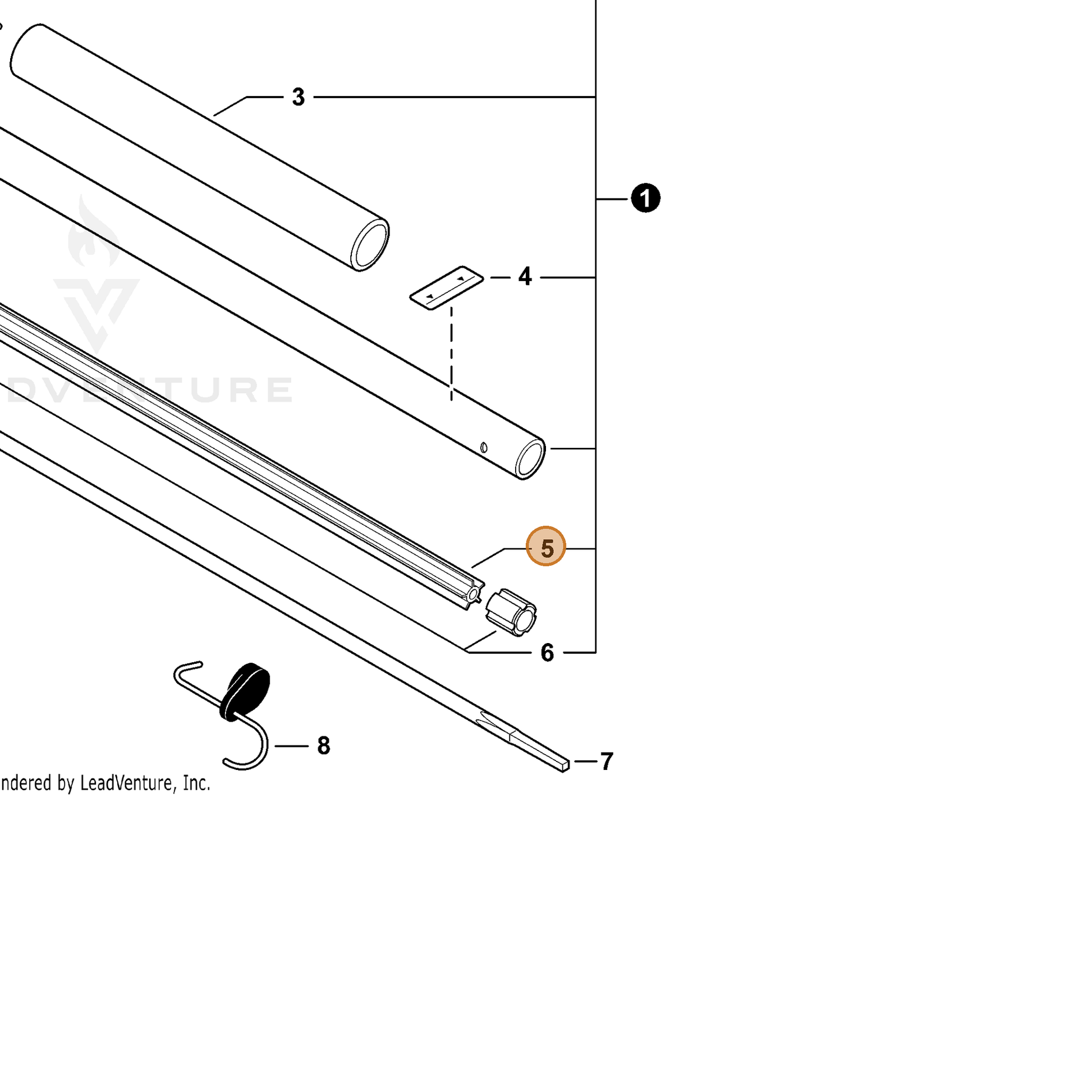 Echo part C507000560 — IPL diagram snippet (6x zoom, amber highlight)