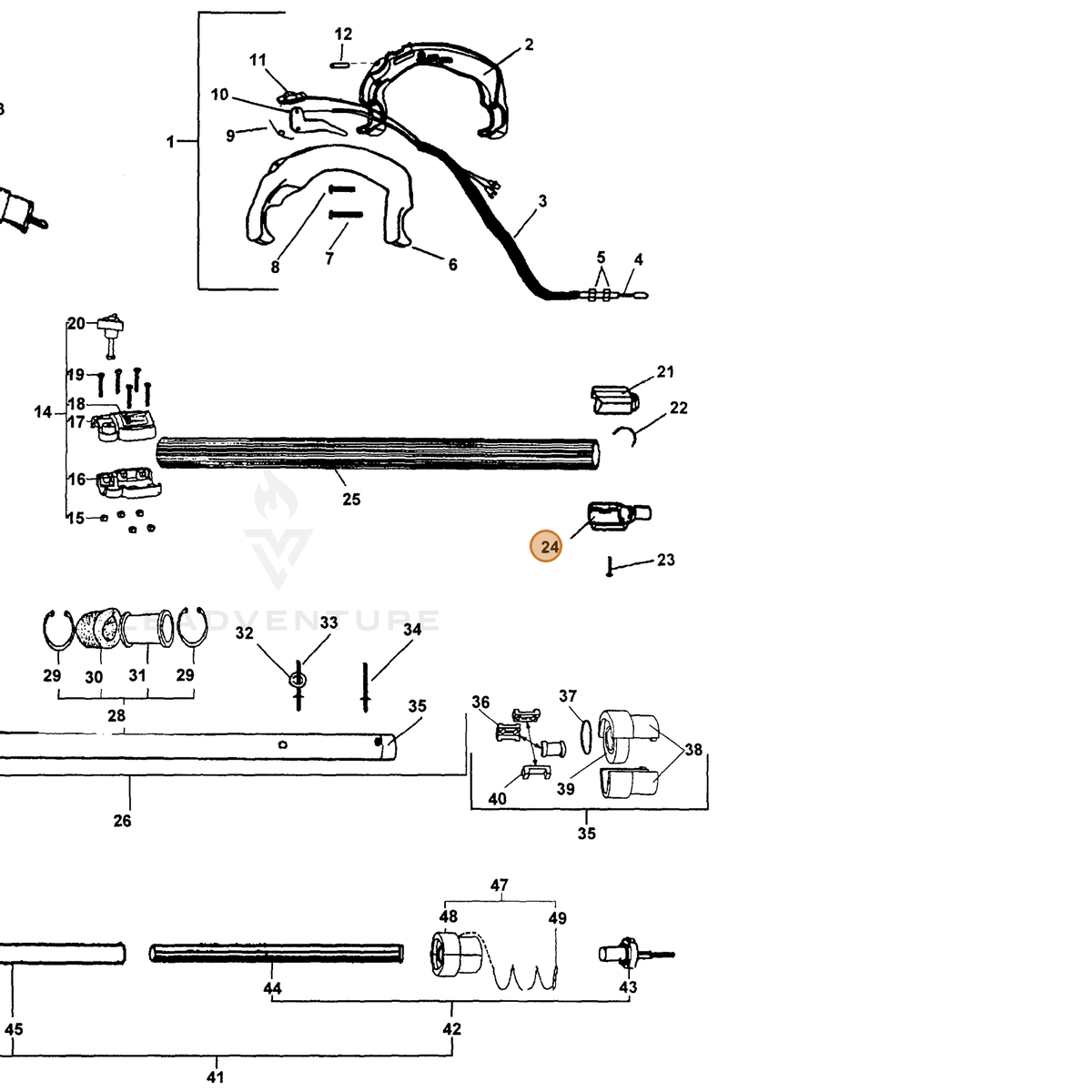 ECHO part C510000120 — IPL diagram snippet (6x zoom, amber highlight)
