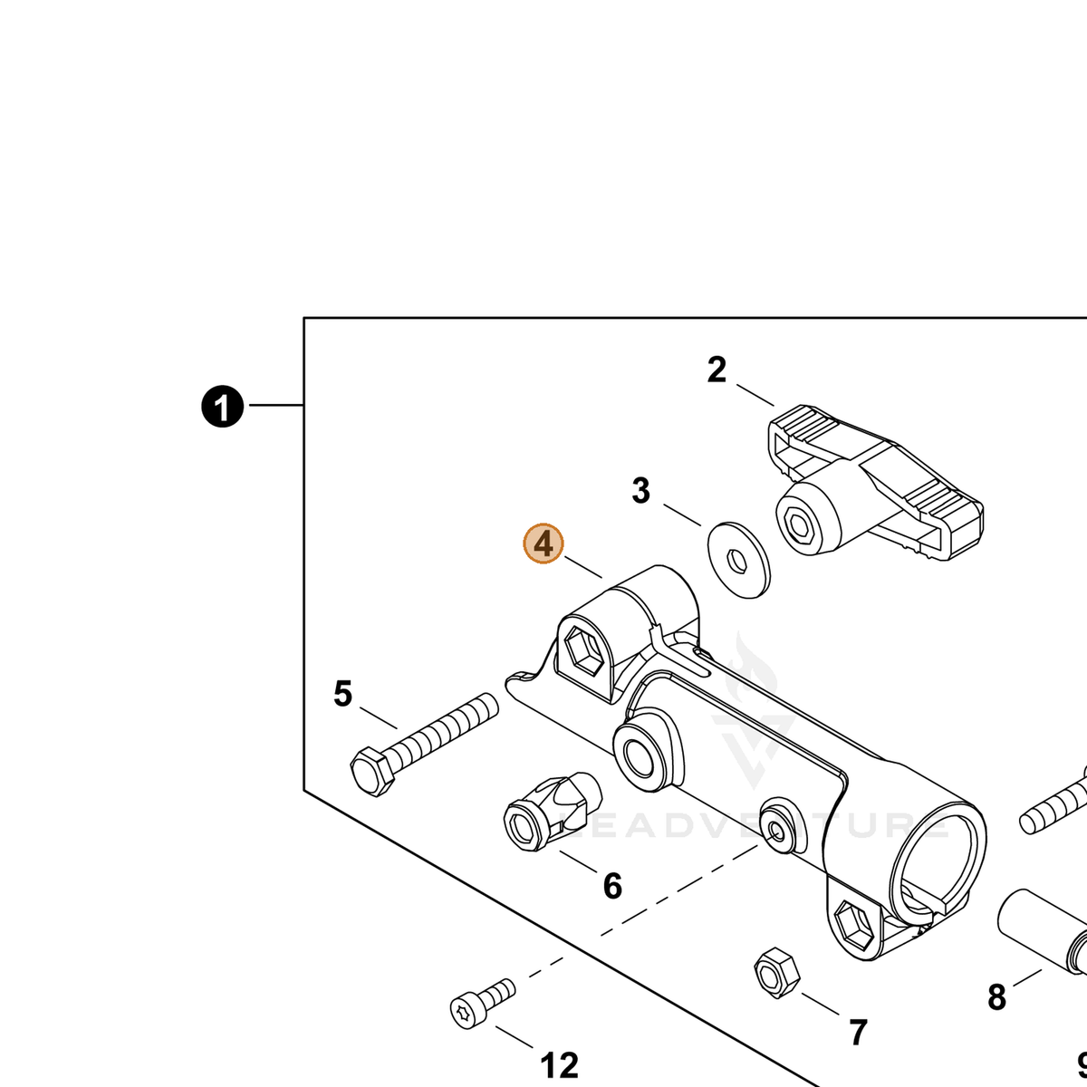 ECHO part C510000340 — IPL diagram snippet (6x zoom, amber highlight)