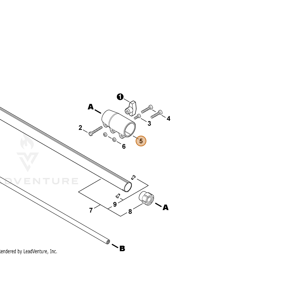 ECHO part C510000390 — IPL diagram snippet (6x zoom, amber highlight)