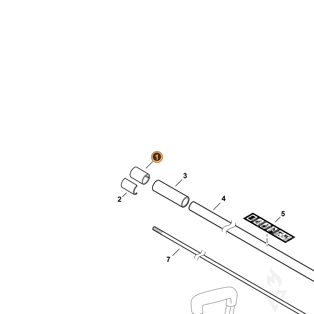 ECHO part C511000170 — IPL diagram snippet (6x zoom, amber highlight)