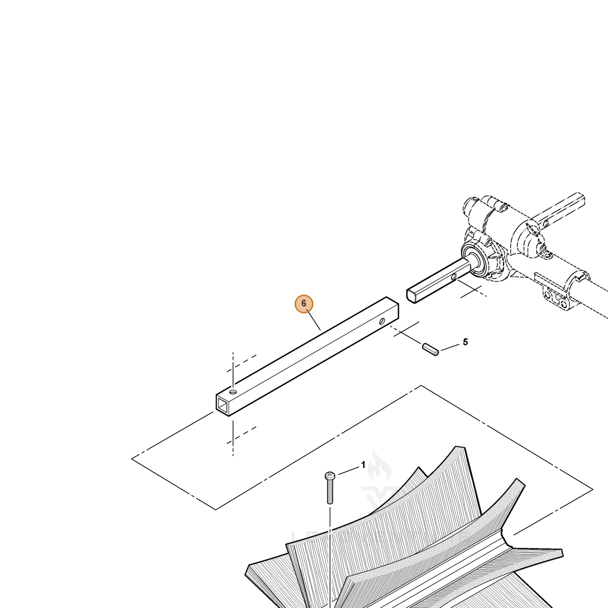 ECHO part C517000070 — IPL diagram snippet (6x zoom, amber highlight)