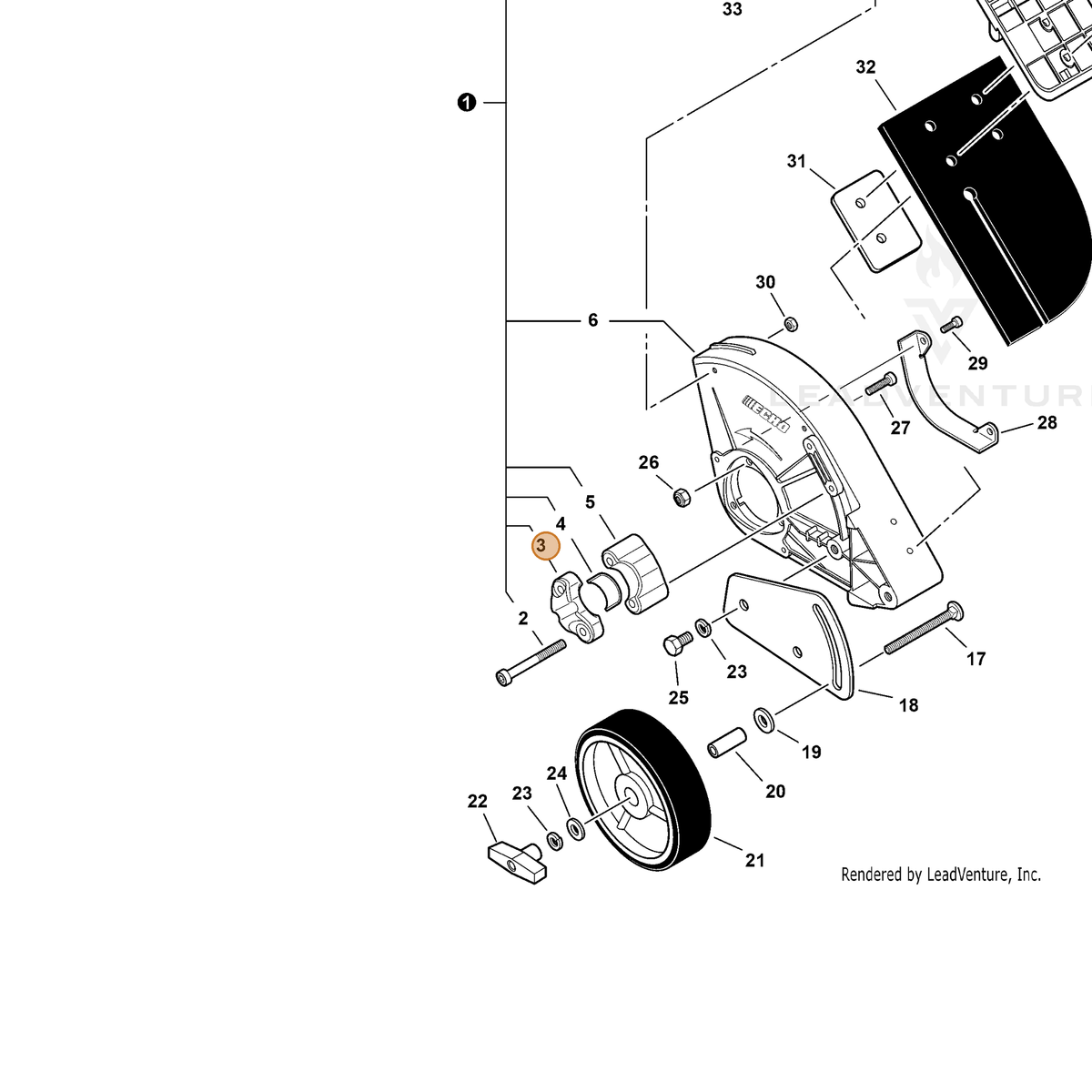 ECHO part C518000130 — IPL diagram snippet (6x zoom, amber highlight)