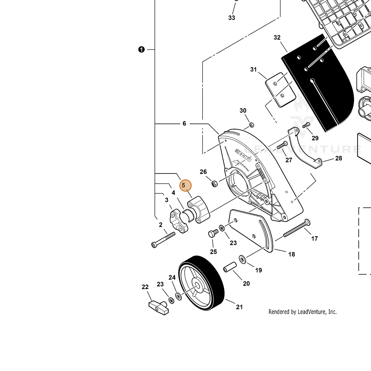 ECHO part C518000140 — IPL diagram snippet (6x zoom, amber highlight)