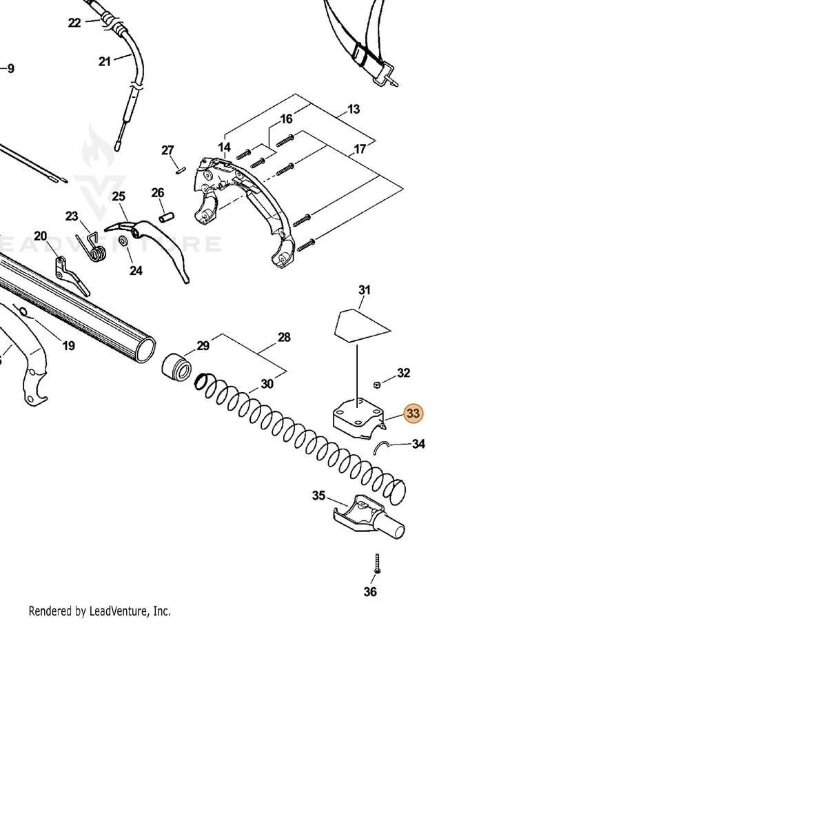 ECHO part C525000000 — IPL diagram snippet (6x zoom, amber highlight)