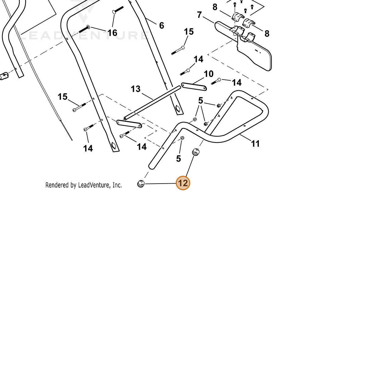 ECHO part C525000090 — IPL diagram snippet (6x zoom, amber highlight)