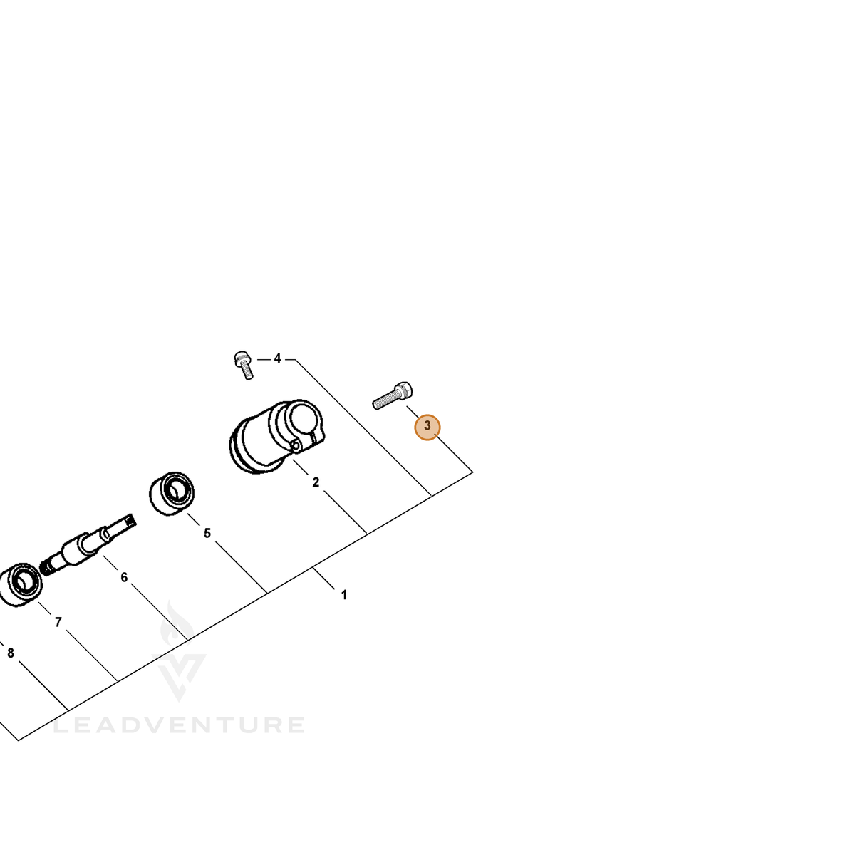 ECHO part C530000030 — IPL diagram snippet (6x zoom, amber highlight)