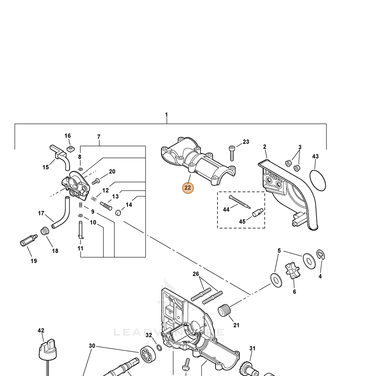 ECHO part C531000010 — IPL diagram snippet (6x zoom, amber highlight)