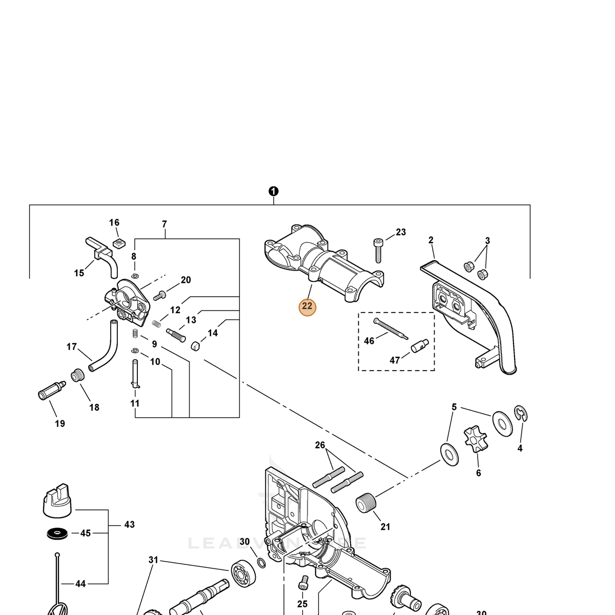 ECHO part C531000030 — IPL diagram snippet (6x zoom, amber highlight)