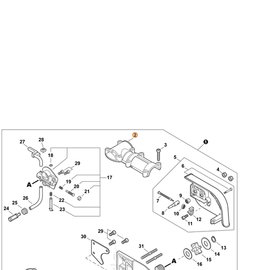Echo part C531000031 — IPL diagram snippet (6x zoom, amber highlight)