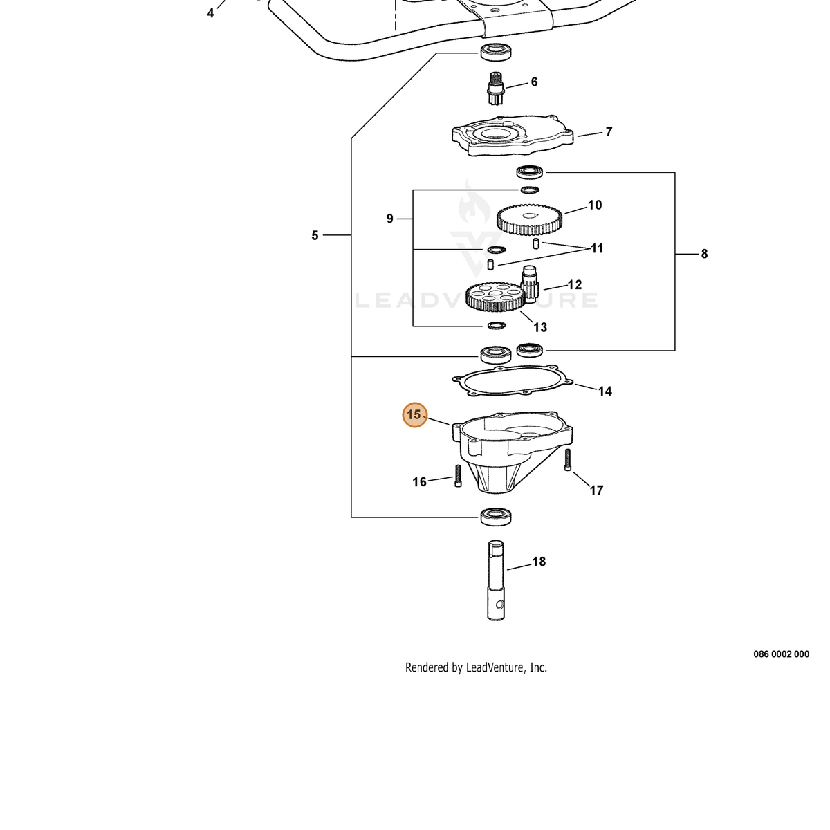 ECHO part C531000160 — IPL diagram snippet (6x zoom, amber highlight)