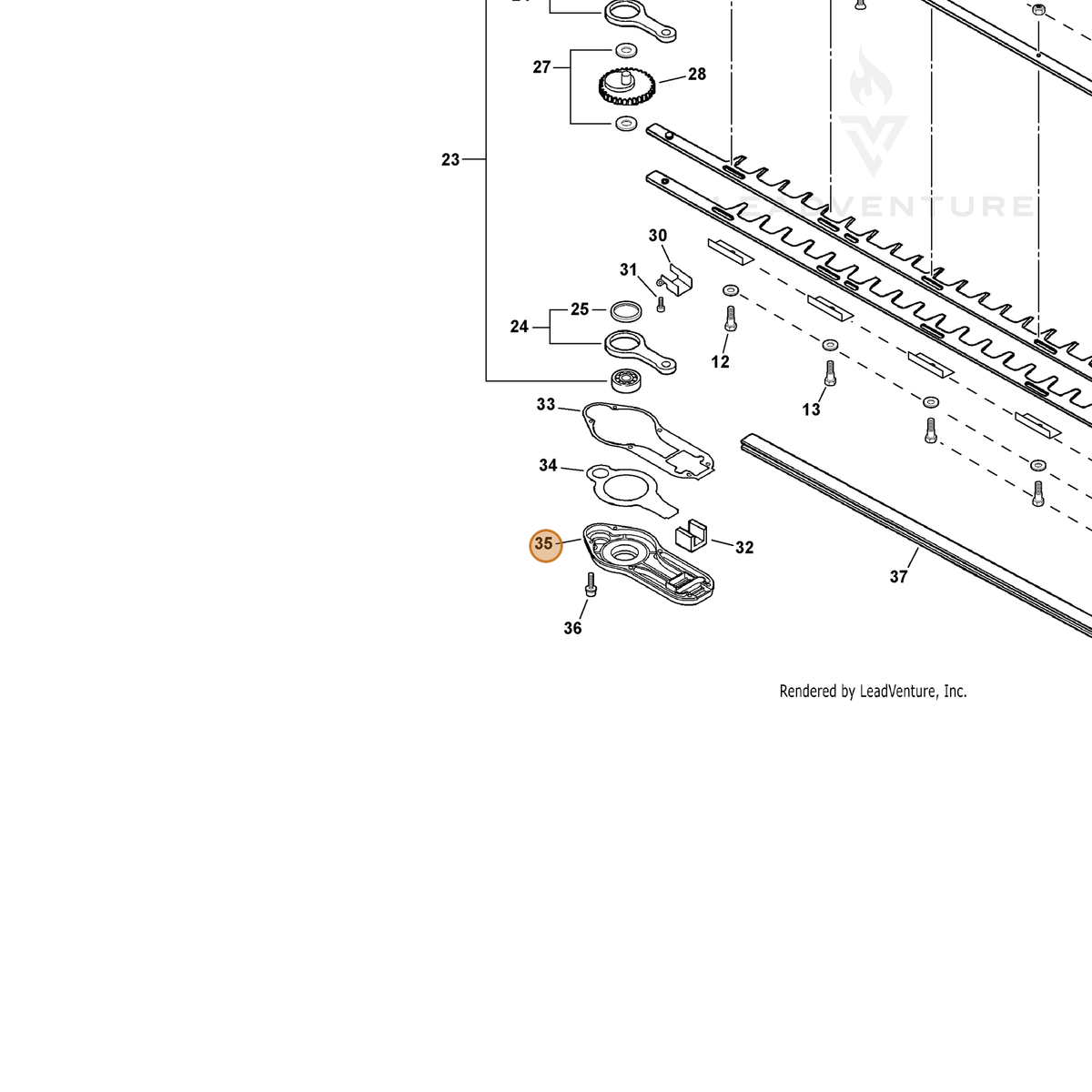 ECHO part C531000280 — IPL diagram snippet (6x zoom, amber highlight)