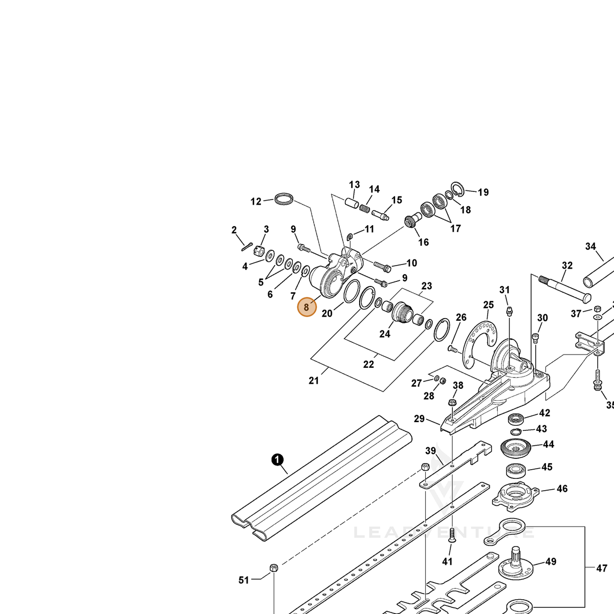 ECHO part C531000293 — IPL diagram snippet (6x zoom, amber highlight)