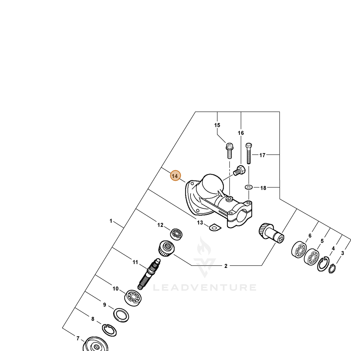 ECHO part C531000312 — IPL diagram snippet (6x zoom, amber highlight)