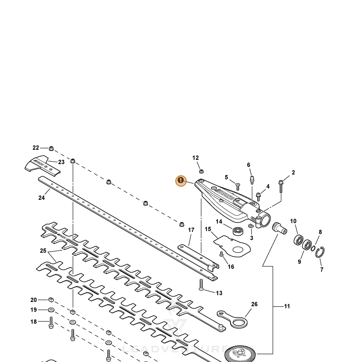 ECHO part C531000411 — IPL diagram snippet (6x zoom, amber highlight)