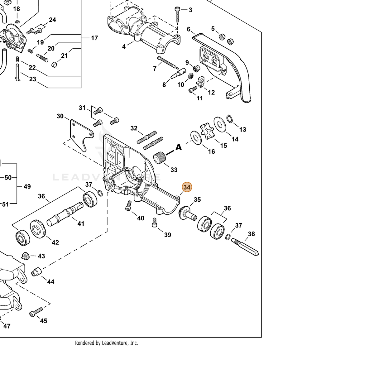 ECHO part C531000430 — IPL diagram snippet (6x zoom, amber highlight)