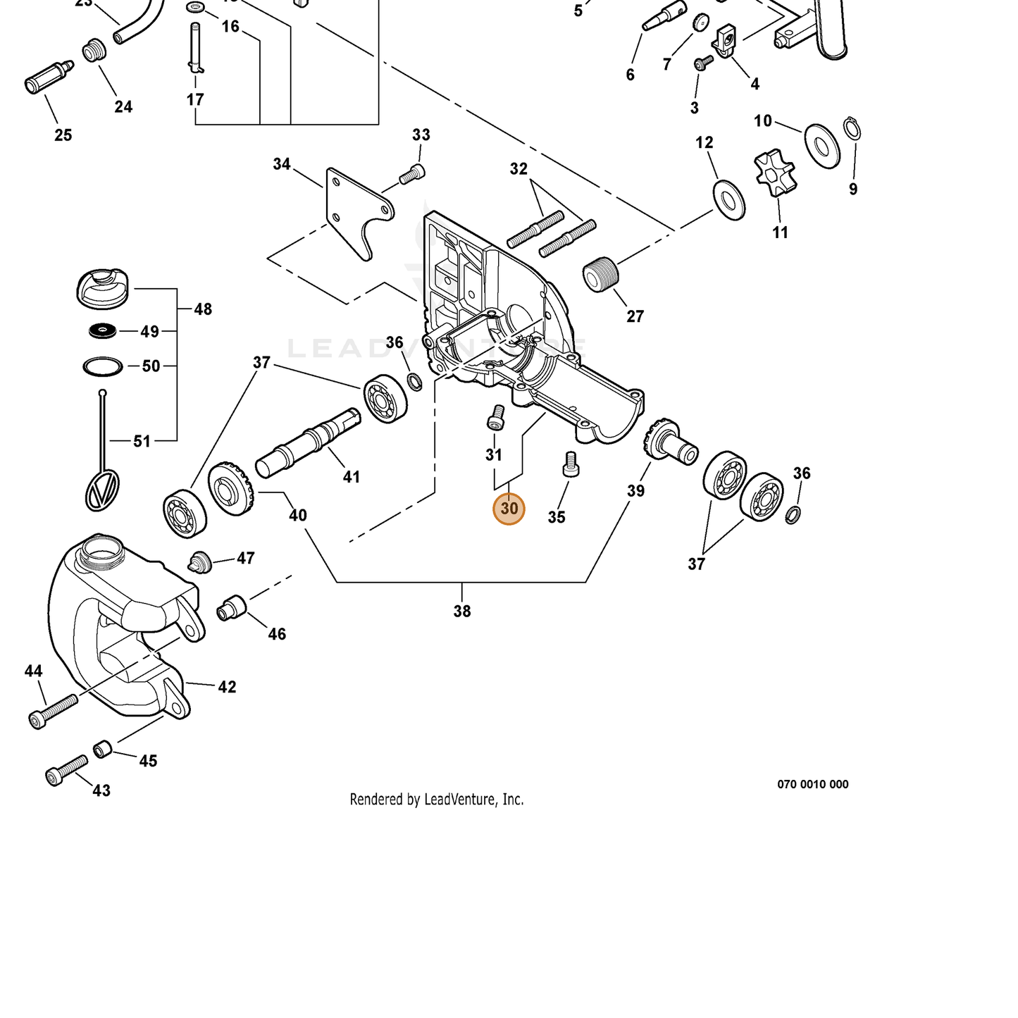 ECHO part C531000460 — IPL diagram snippet (6x zoom, amber highlight)