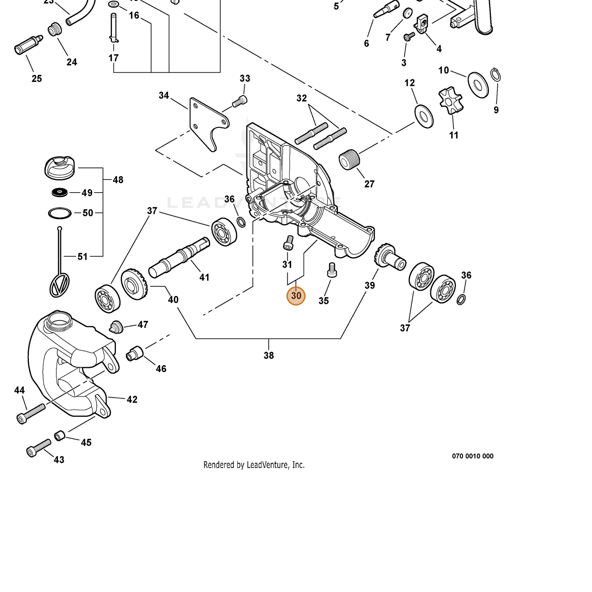 ECHO part C531000460 — IPL diagram snippet (6x zoom, amber highlight)