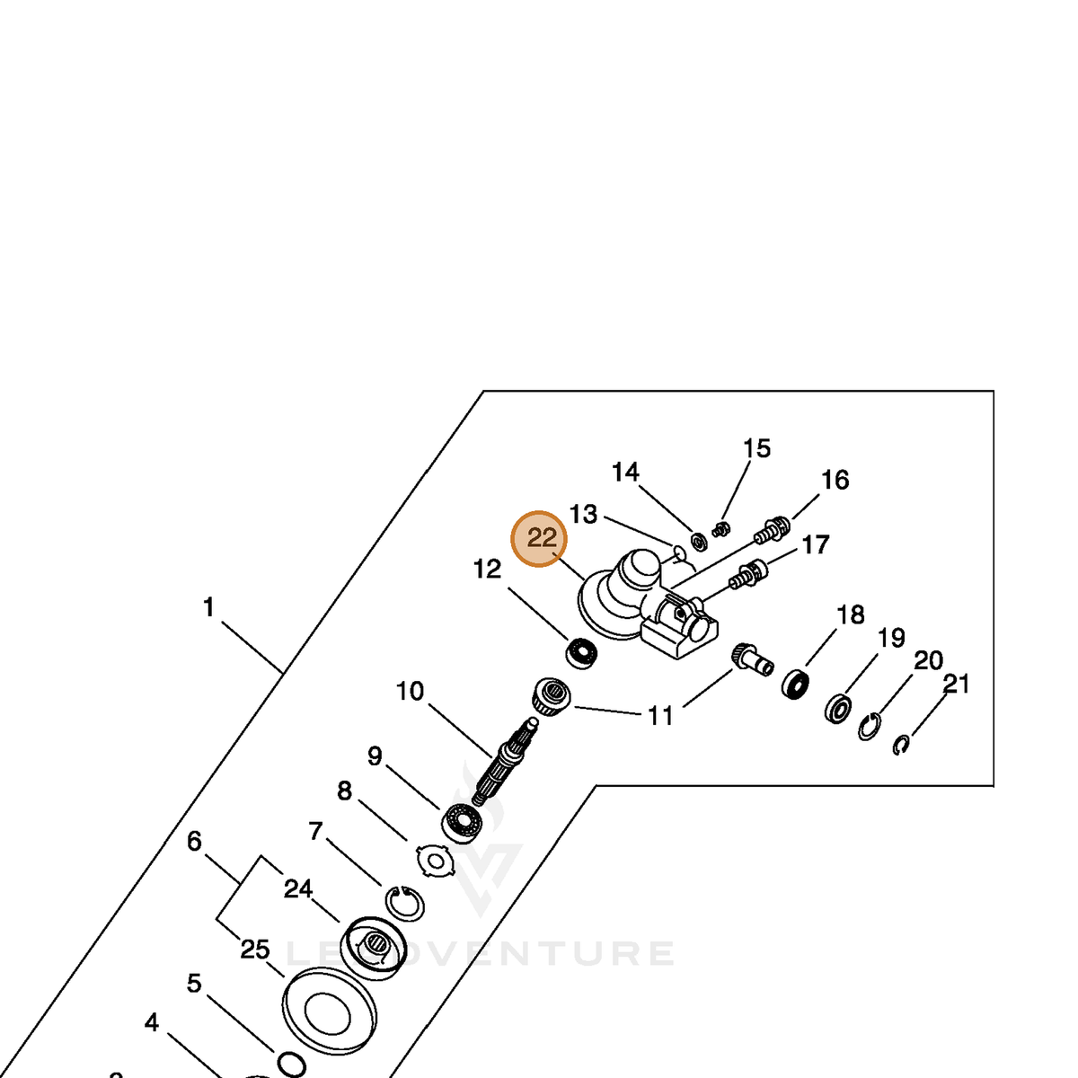 ECHO part C531000960 — IPL diagram snippet (6x zoom, amber highlight)