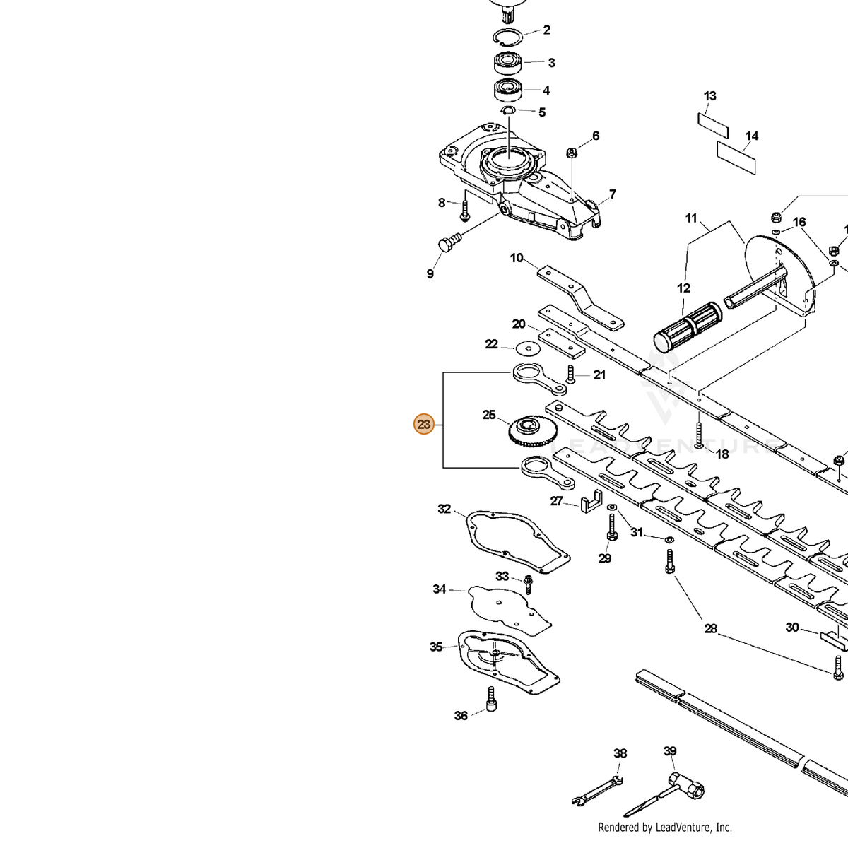 ECHO part C532000121 — IPL diagram snippet (6x zoom, amber highlight)