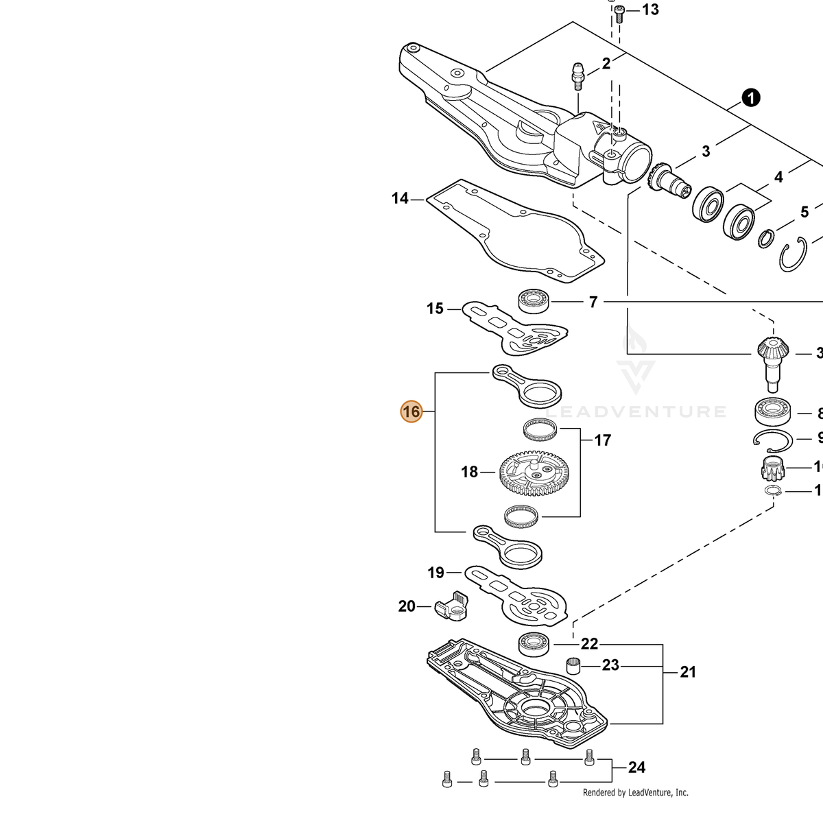 ECHO part C532000530 — IPL diagram snippet (6x zoom, amber highlight)