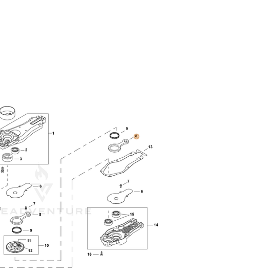 Echo part C532000710 — IPL diagram snippet (6x zoom, amber highlight)