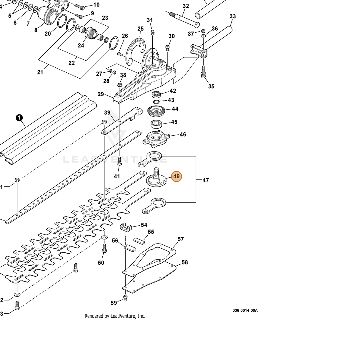 ECHO part C533000041 — IPL diagram snippet (6x zoom, amber highlight)