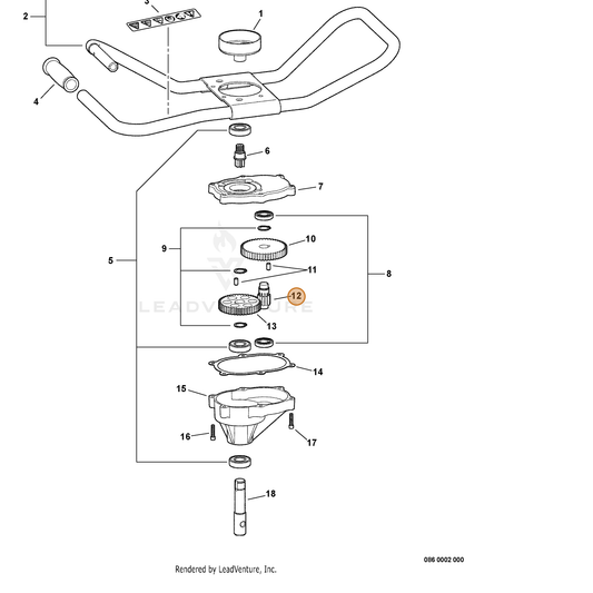 ECHO part C534000150 — IPL diagram snippet (6x zoom, amber highlight)