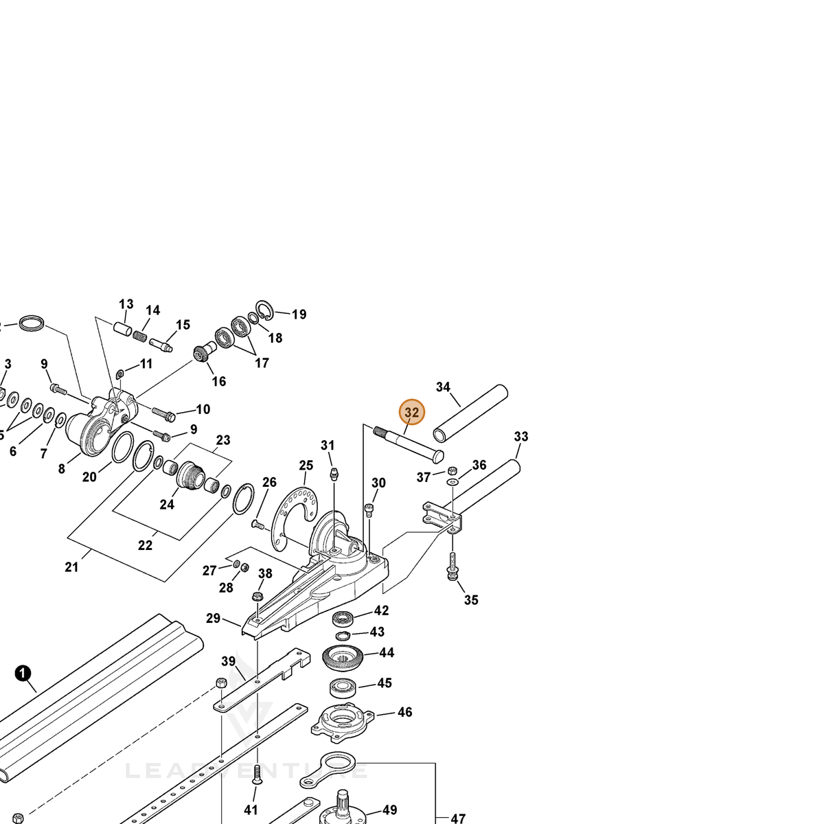 ECHO part C534000260 — IPL diagram snippet (6x zoom, amber highlight)
