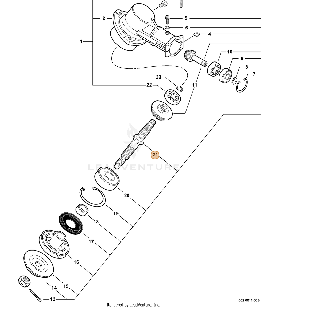 ECHO part C534000270 — IPL diagram snippet (6x zoom, amber highlight)